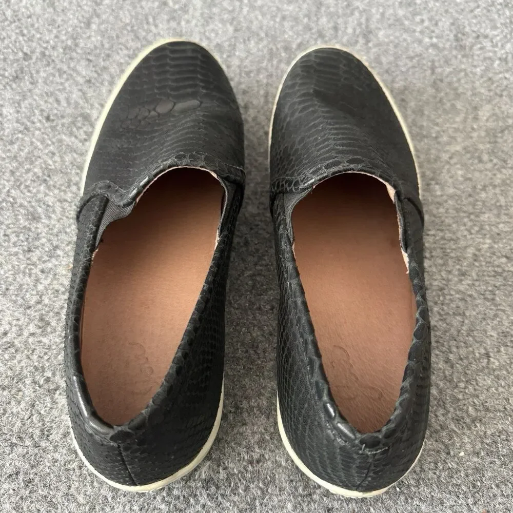 Joie Kidmore Women's Black Snakeskin Embossed Leather Slip On Sneakers 39